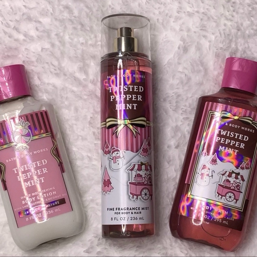 Bath & Body Works Twisted Peppermint three-piece set